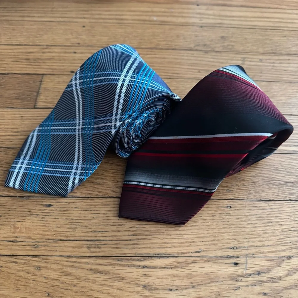 Bill Robinson set of two plaid ties - Picture 2 of 7